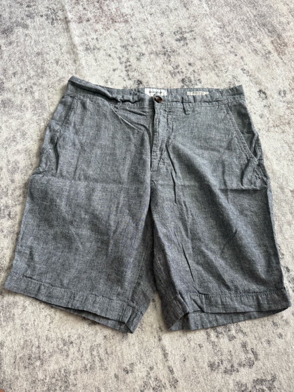Goodfellow & Co Gray Flat-Front Linen-Blend Men's Shorts